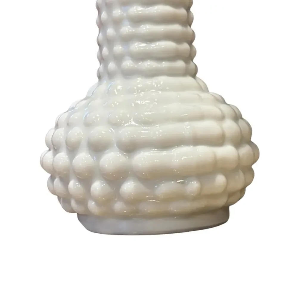 Vintage E.O. Brody Co. White Milk Glass Hobnail Bud Vase 7.5”*